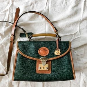Dooney and Bourke Green & Brown Leather Crossbody